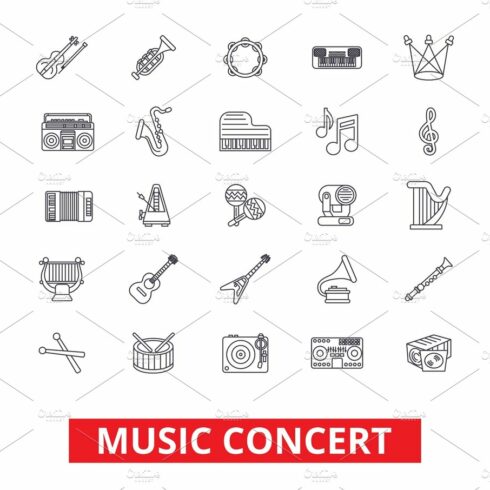 Music concerts, guitar, piano, dj party, drums, instruments, notes, band sh... cover image.