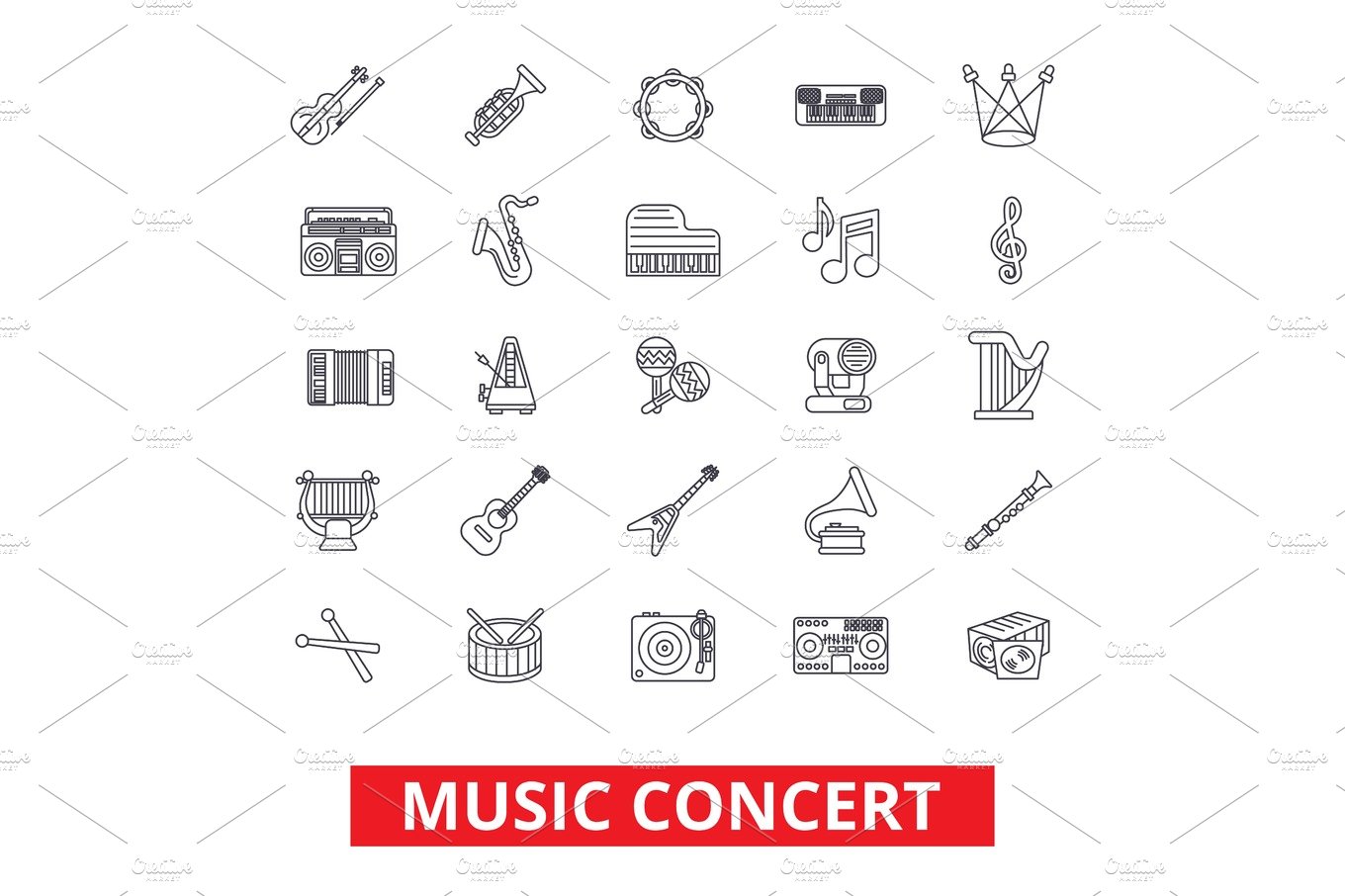 Music concerts, guitar, piano, dj party, drums, instruments, notes, band sh... cover image.