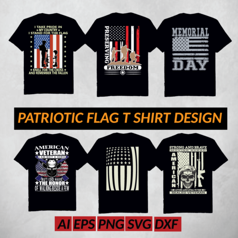 "Celebrate Your Patriotism with Our Stunning Flag T-Shirt Design" cover image.