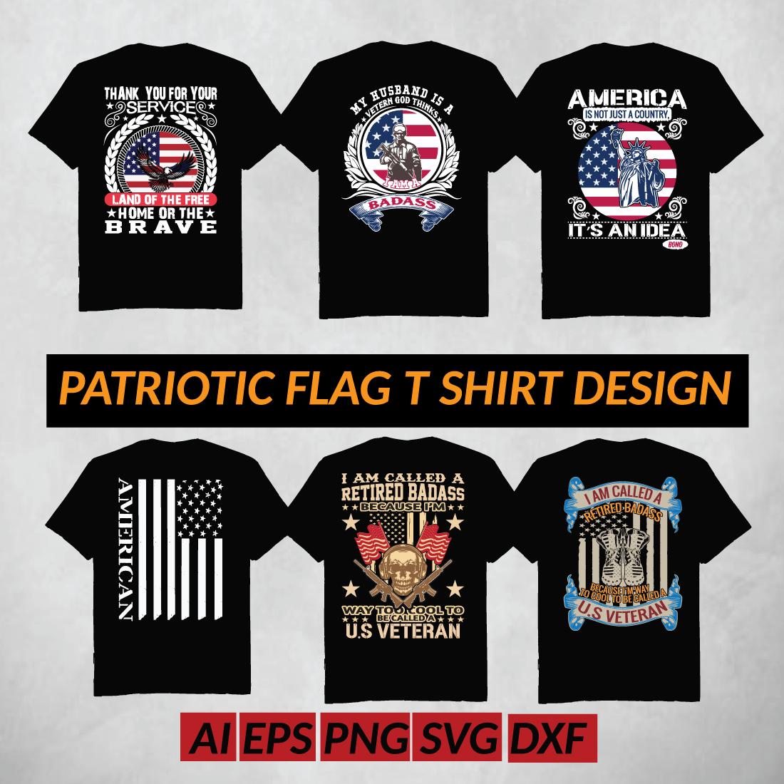 "Stand Out in Style with Our Patriotic Flag T-Shirt" preview image.
