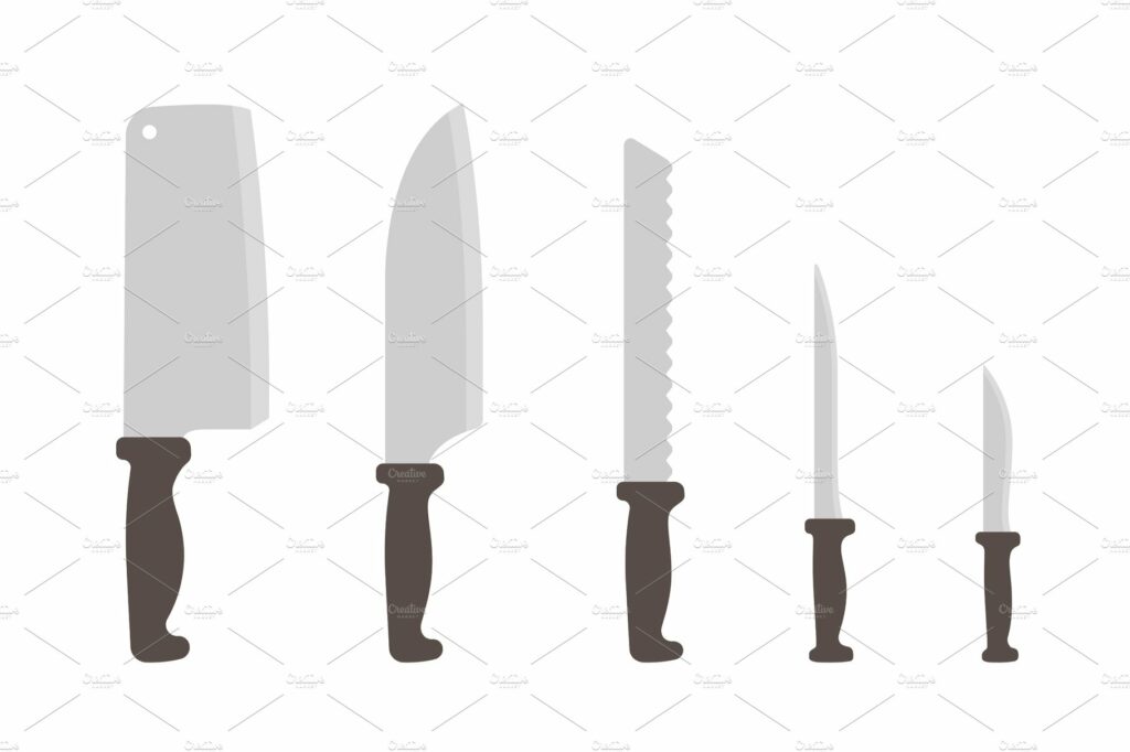 Set of knives size. Scale MasterBundles