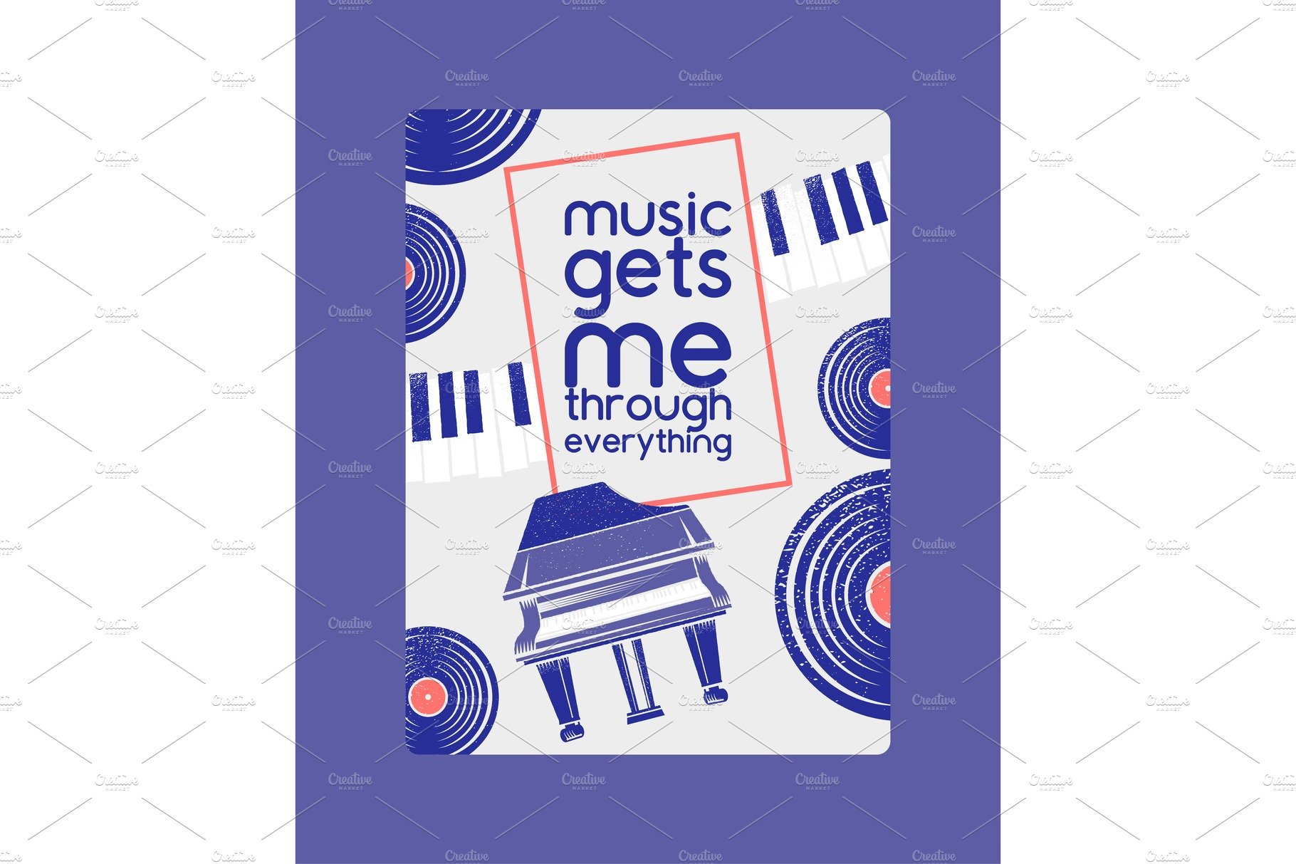 Musical instruments badges poster cover image.