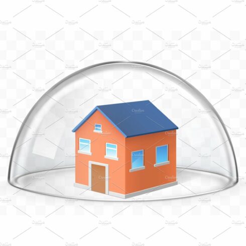 House covered with glass dome cover image.