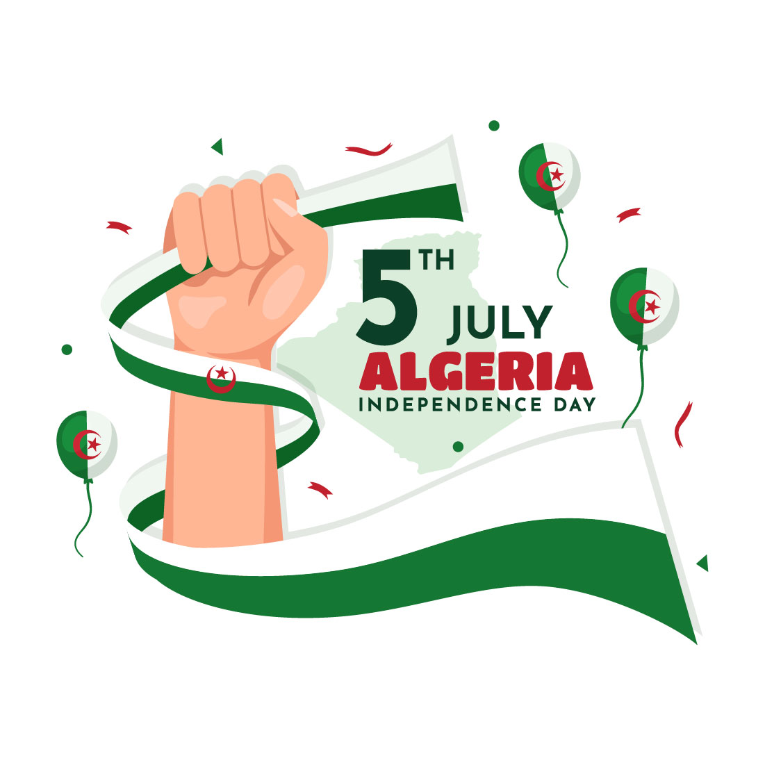 12 Algeria Independence Day Illustration preview image.