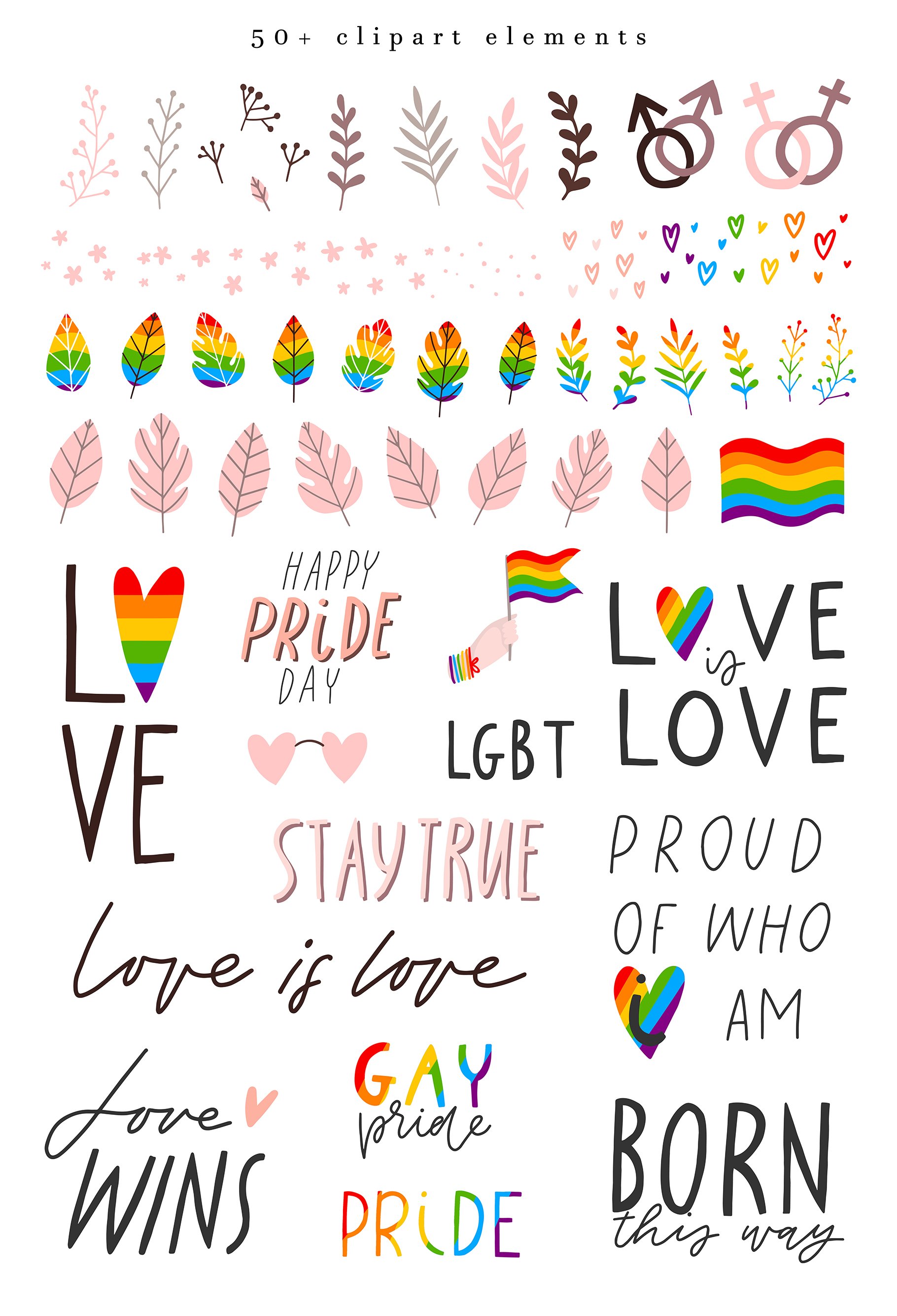 GAY pride illustrations set Vol. 1 preview image.