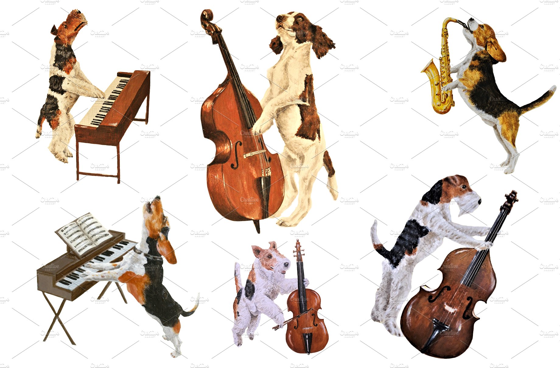 Musical Dog Paintings Bundle cover image.