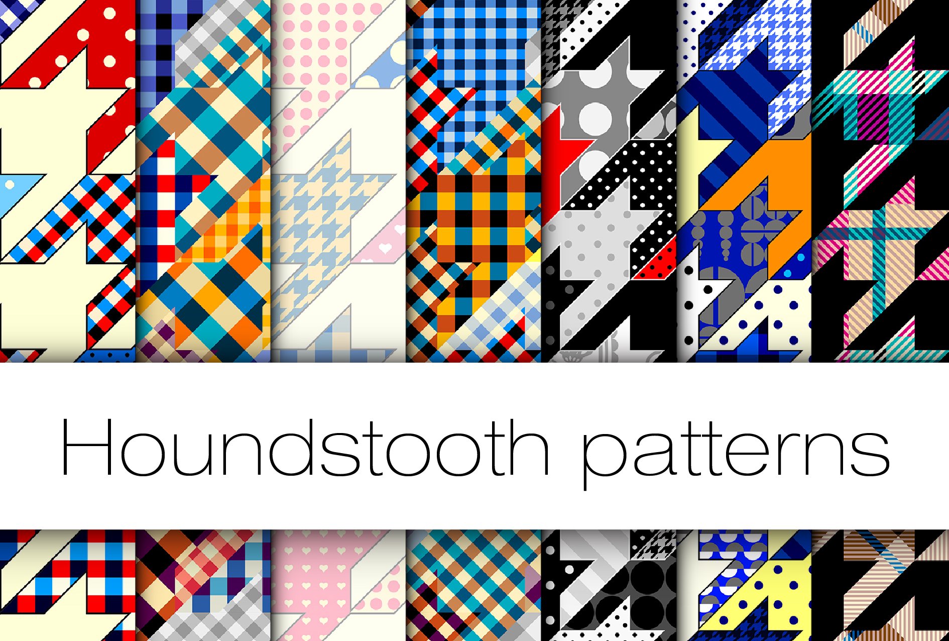 10 seamless houndstooth vectors cover image.