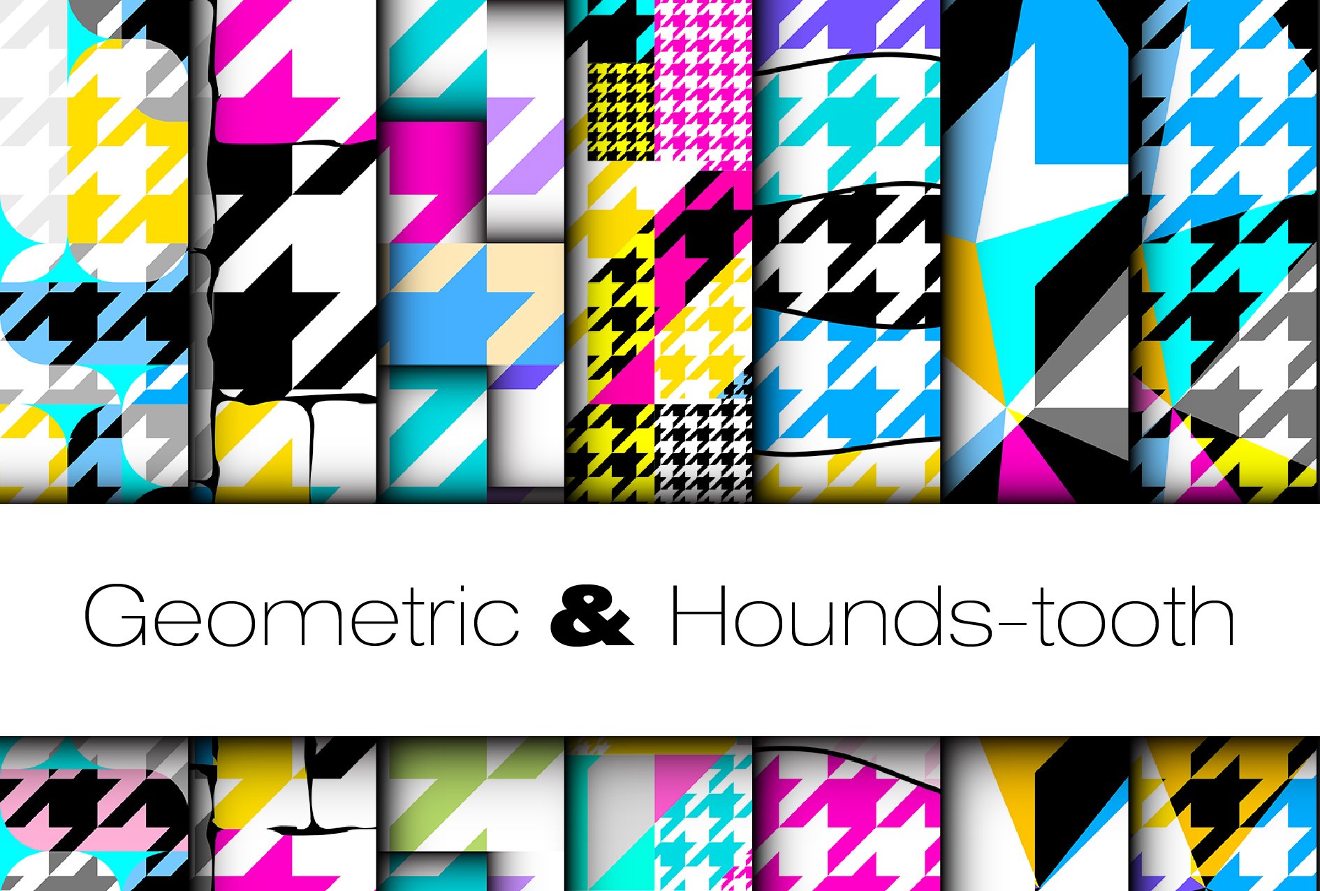 10 geometric hounds-tooth seamless cover image.