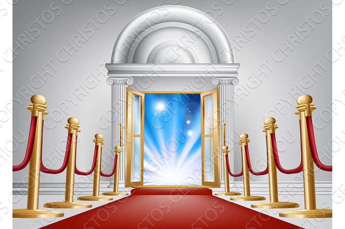 Red carpet entrance cover image.