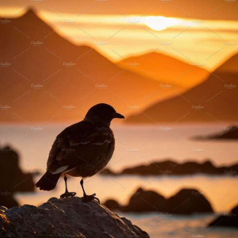 Backlit with a seagull in the foreground and a amazing golden su cover image.