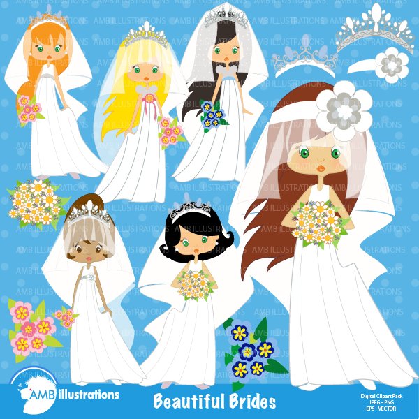 Blushing Brides Clipart AMB-256 cover image.