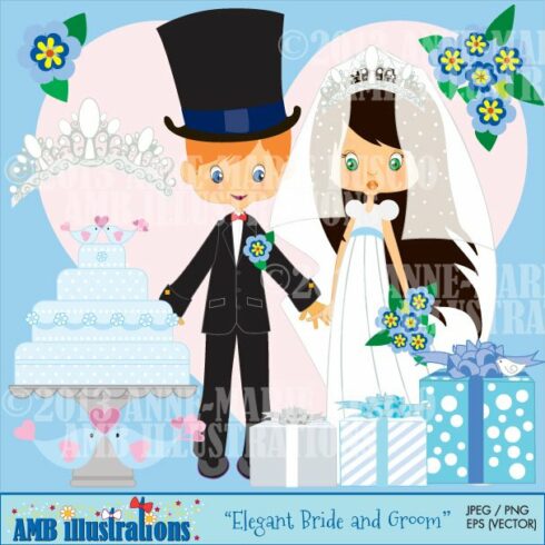 Bride and Groom Clipart AMB-258 cover image.