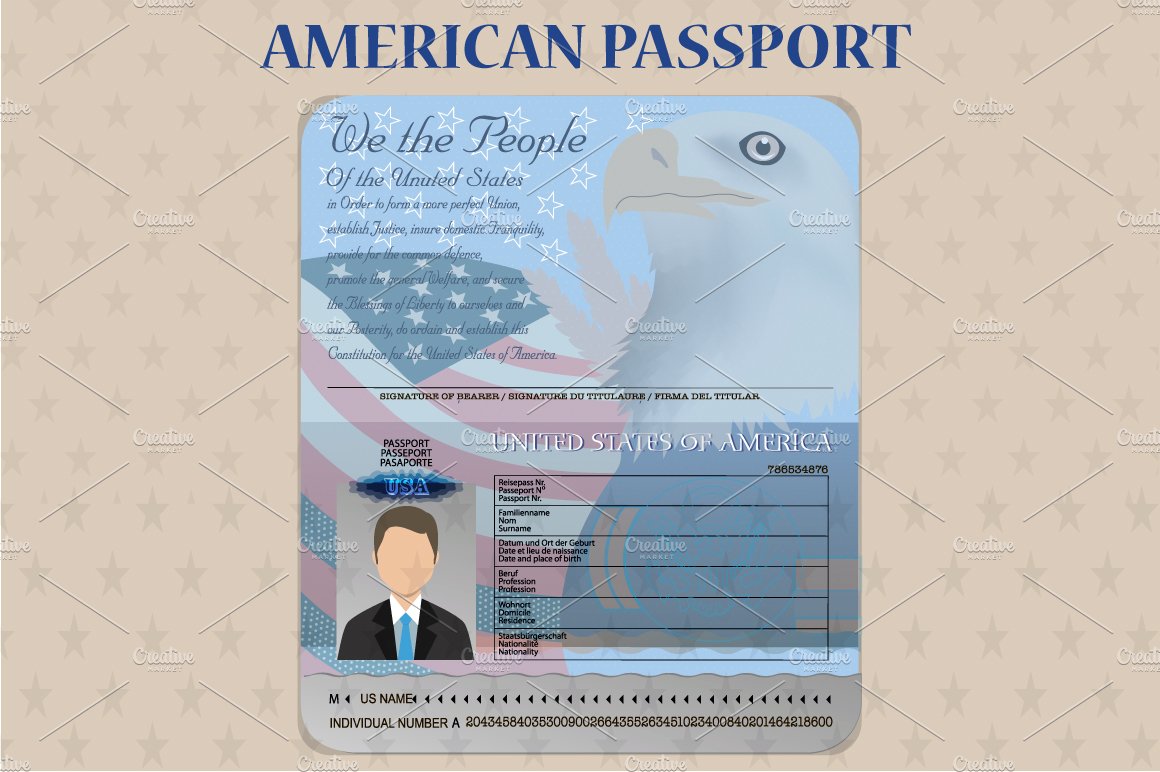 American Open Passport Vector cover image.