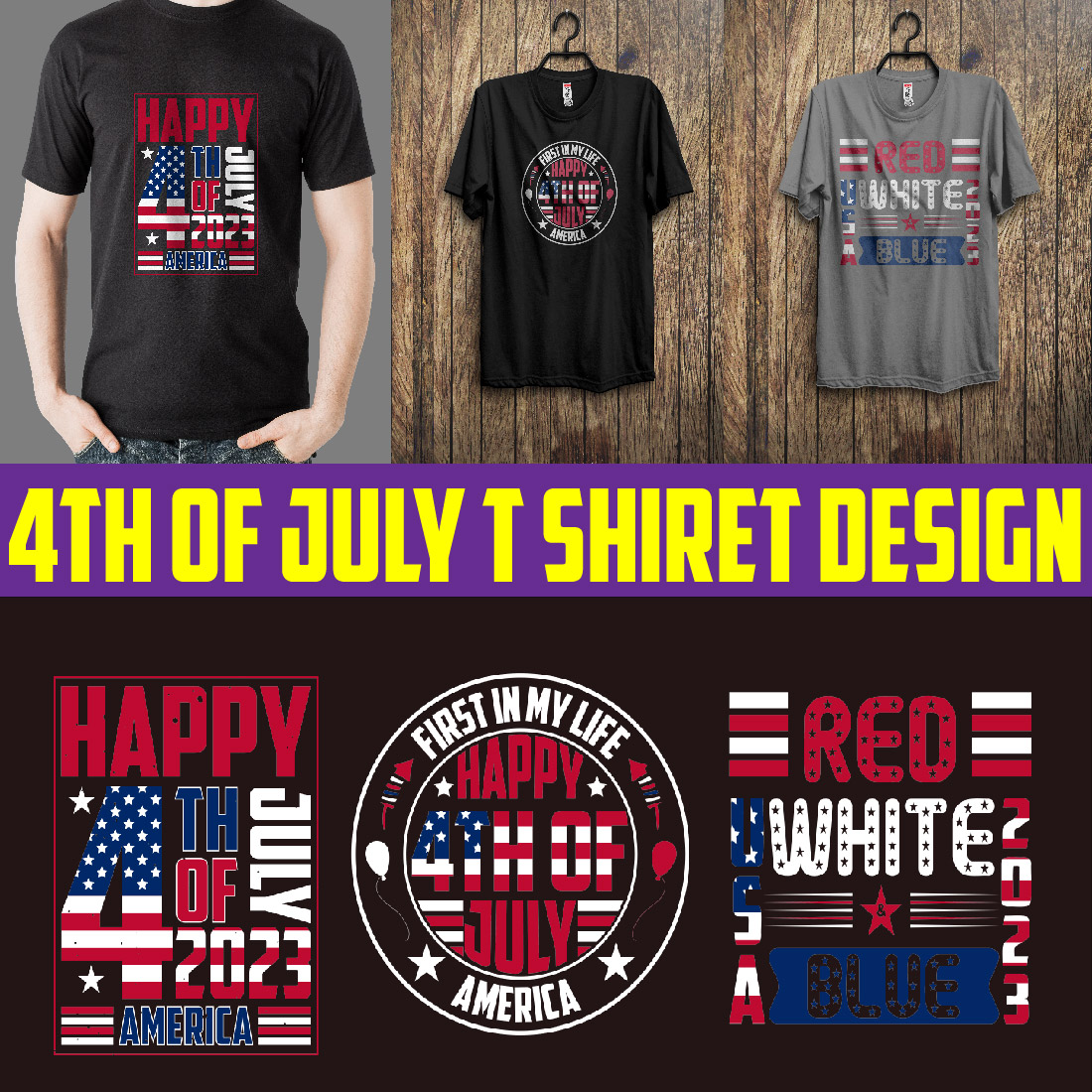 4TH OF JULY TYPOGRAPHY T SHIRT DESIGN cover image.