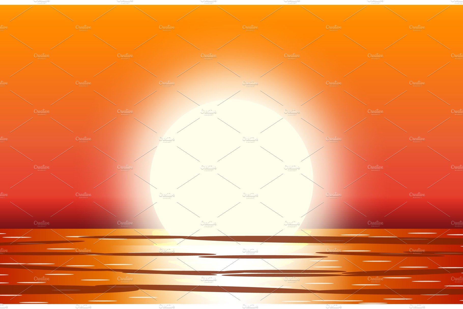 Sun with reflection in water. cover image.