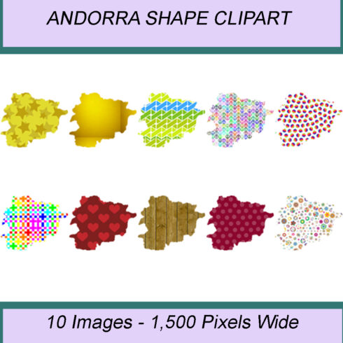 ANDORRA SHAPE CLIPART ICONS cover image.