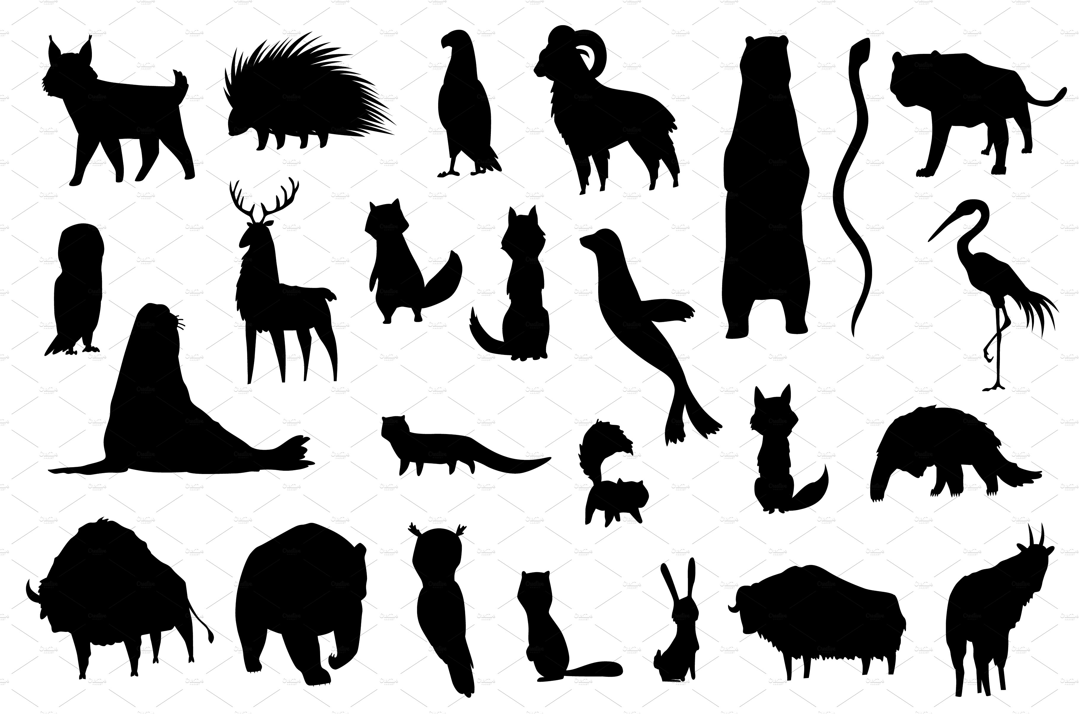 Silhouette animals of north cover image.