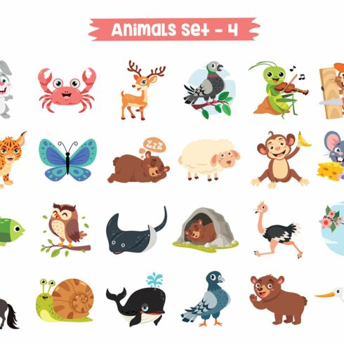 Set Of Vector Cartoon Animals cover image.