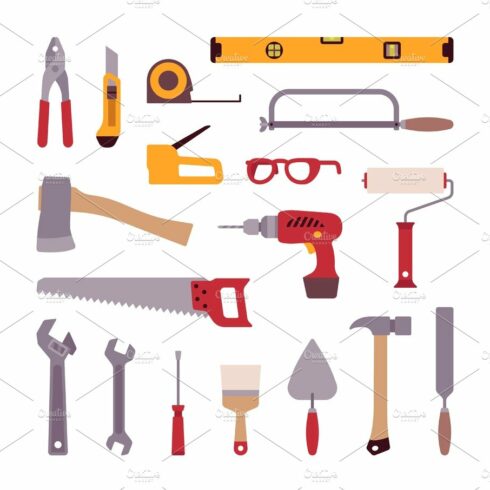 Set of construction tools cover image.