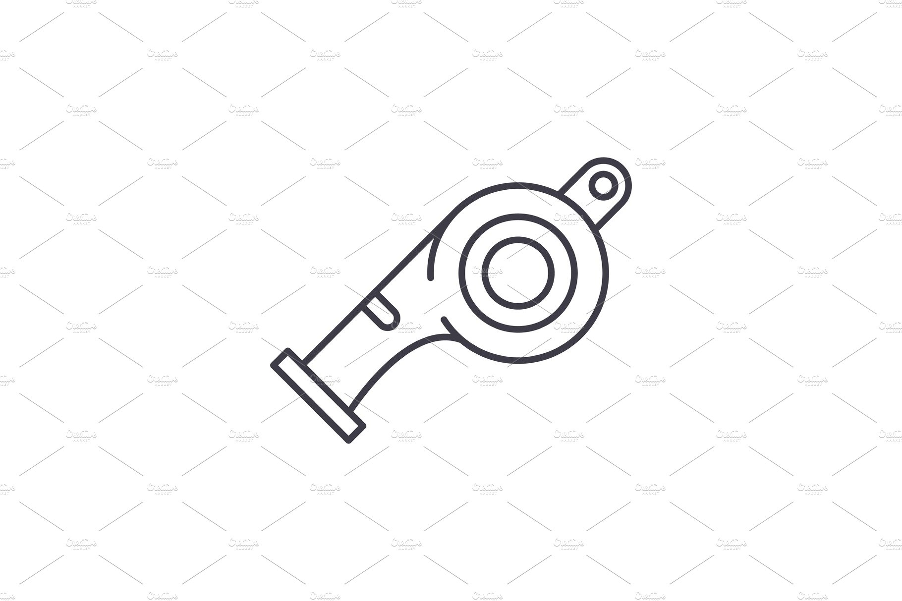 Whistle line icon concept. Whistle cover image.