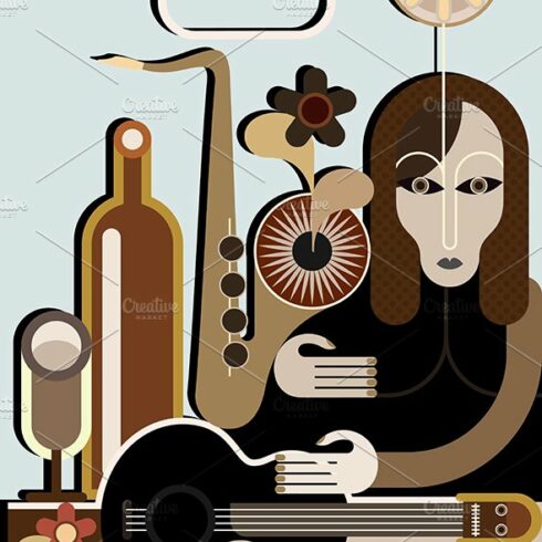 Woman with musical instruments cover image.