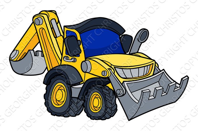 Cartoon Bulldozer Digger Vehicle cover image.