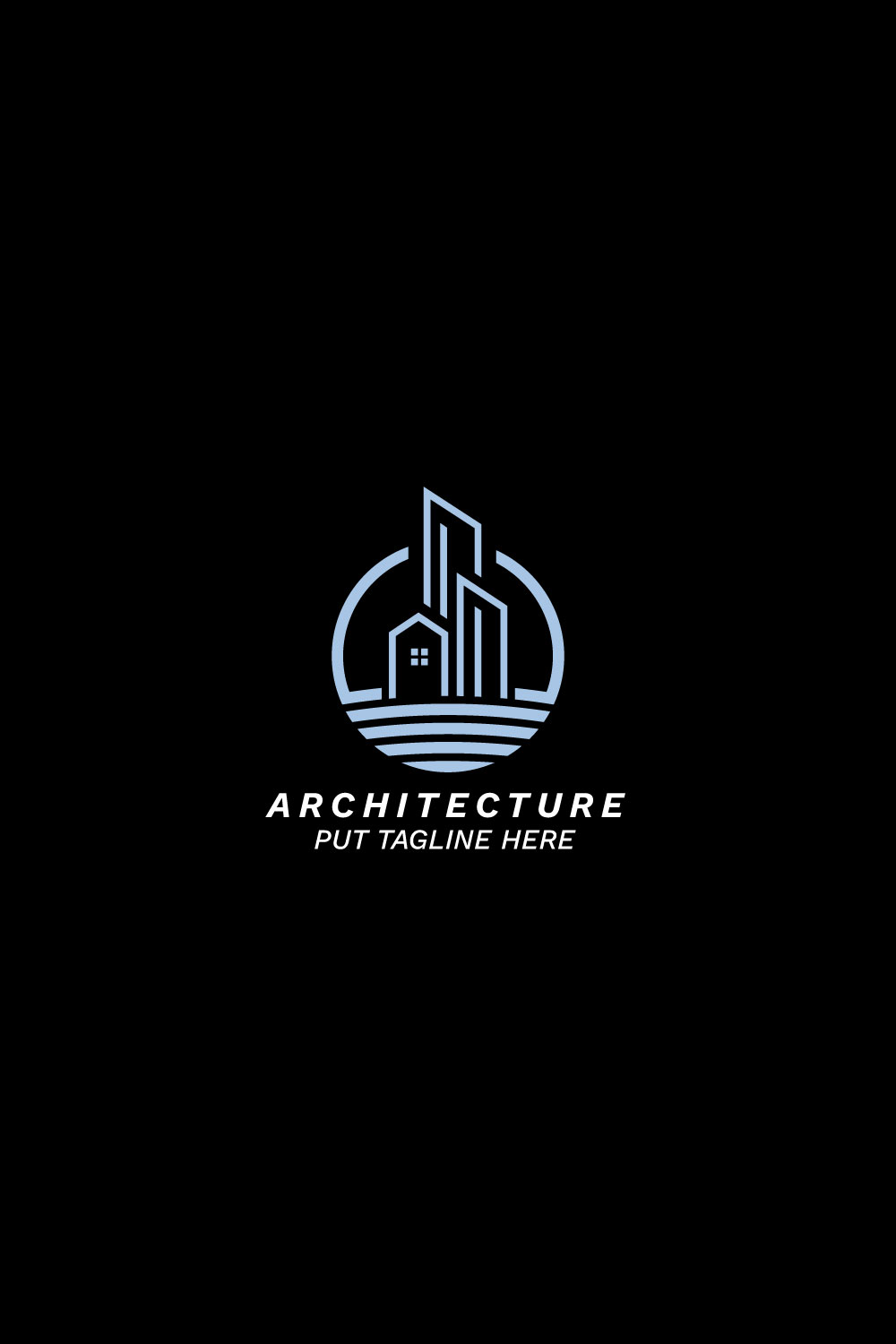 Architect and Construction vector logo design template pinterest preview image.