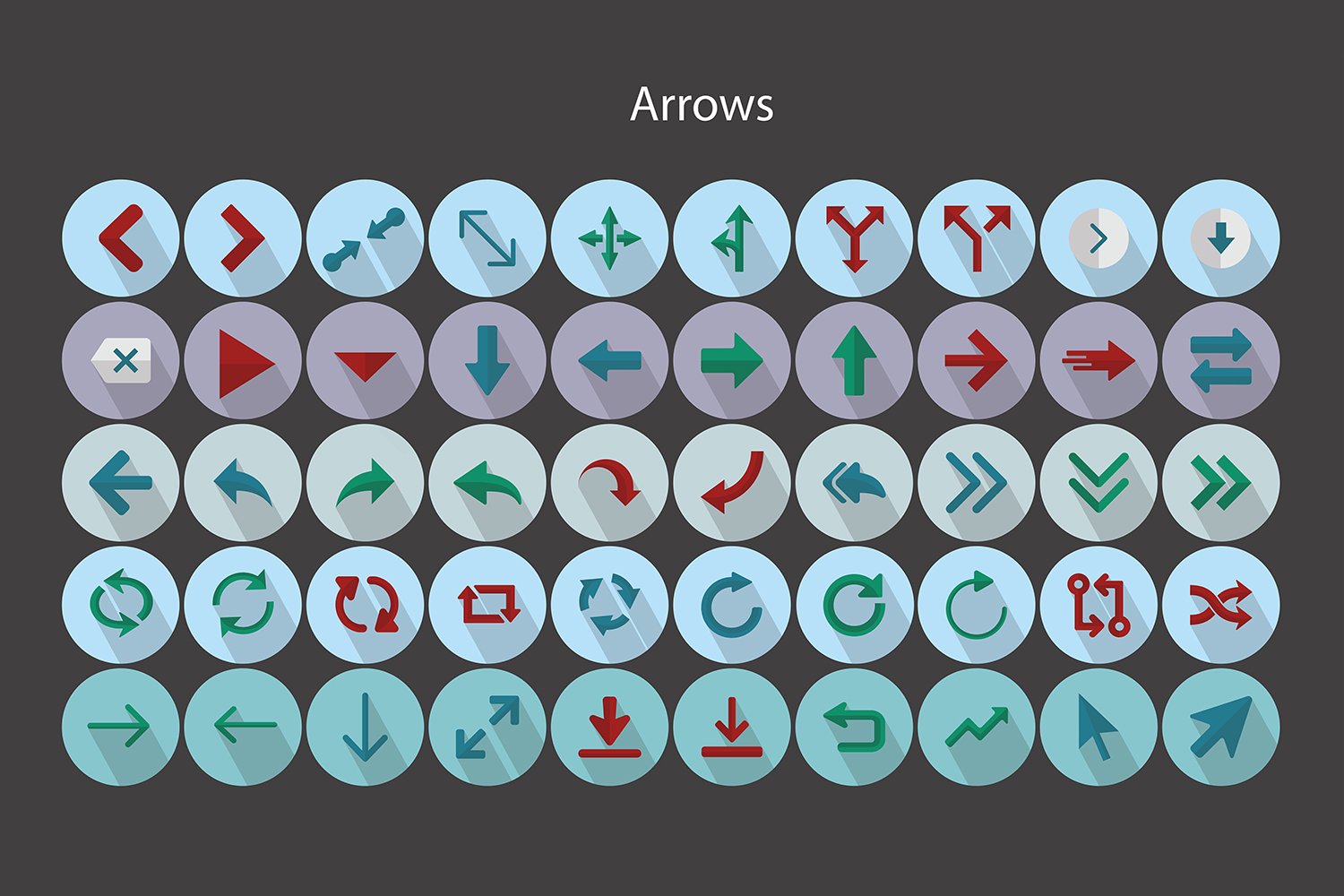 arrows icons flat style vector 561
