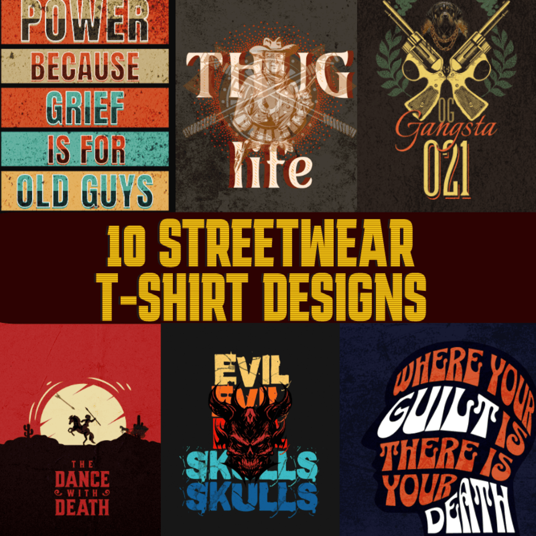 10 T-shirt Designs SVG Streetwear Collection - MasterBundles