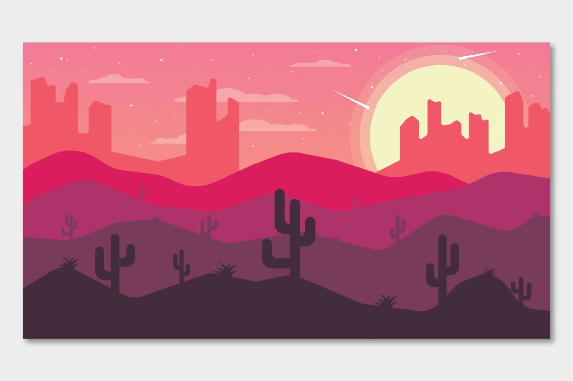 Landscape Vector Flat Design Bundle preview image.