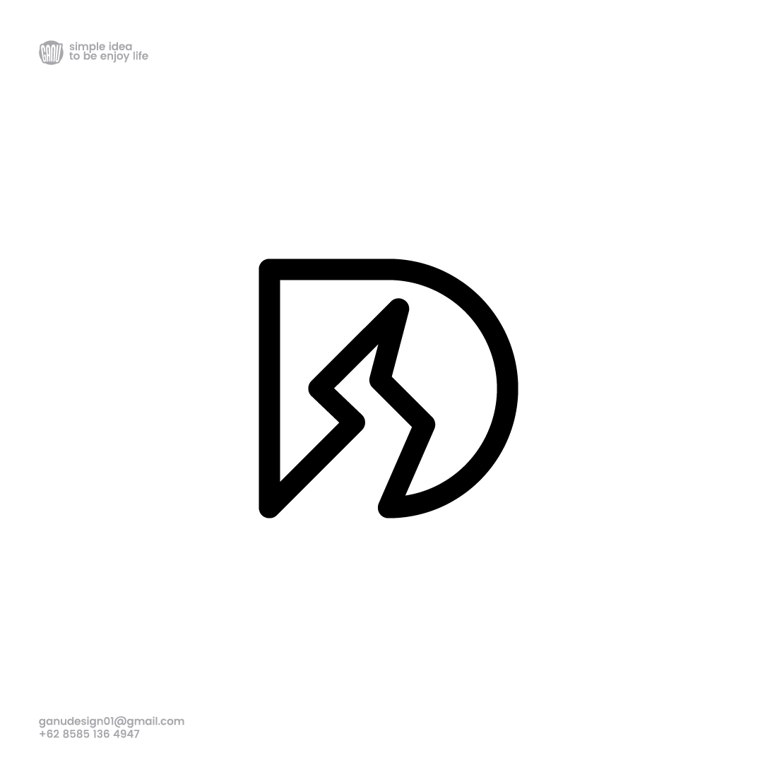 Letter D logo electric energy illustration Design preview image.