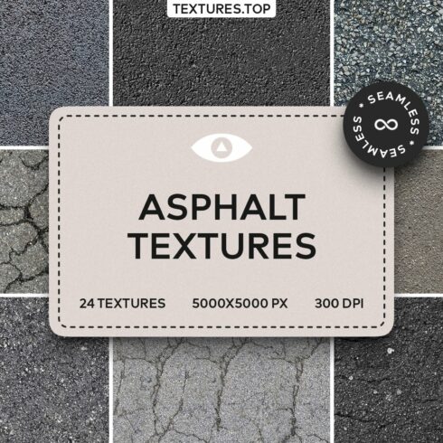 24 Seamless Asphalt Texture Pack cover image.