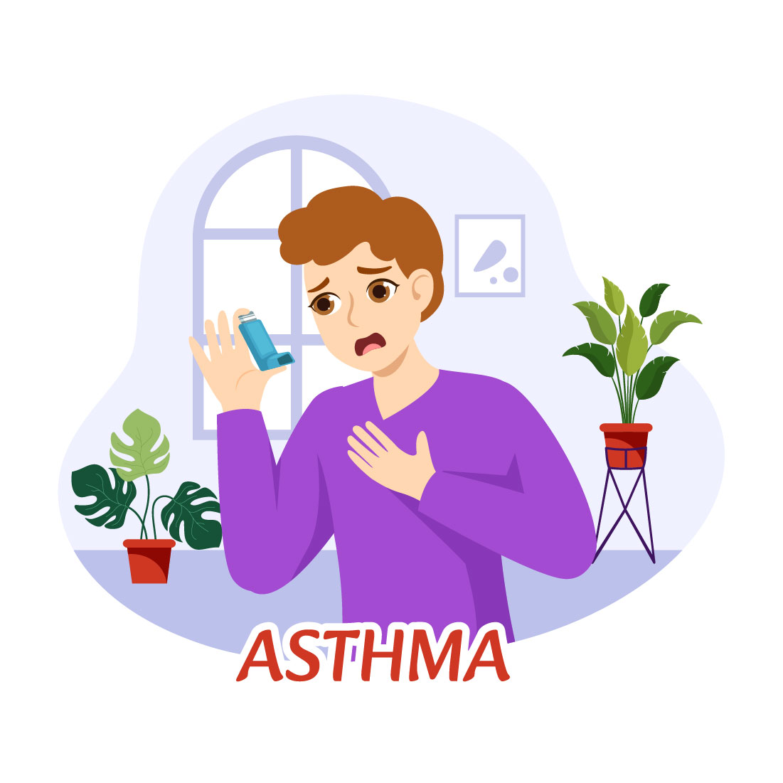 12 Asthma Disease Vector Illustration cover image.