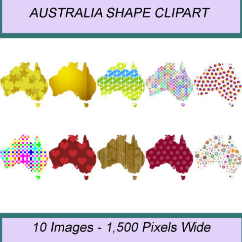 AUSTRALIA SHAPE CLIPART ICONS cover image.
