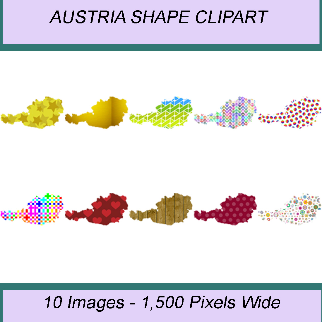 AUSTRIA SHAPE CLIPART ICONS cover image.