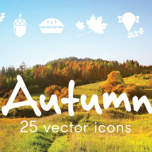 AUTUMN - vector icons cover image.
