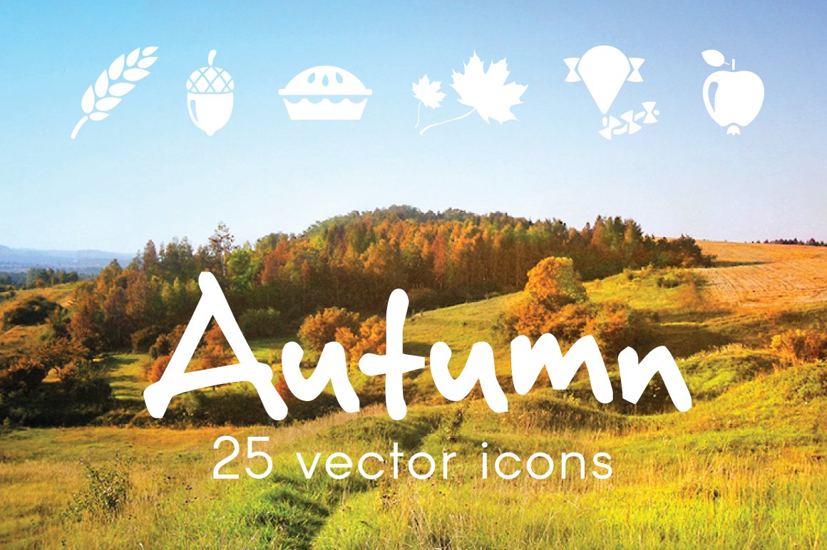 AUTUMN - vector icons cover image.