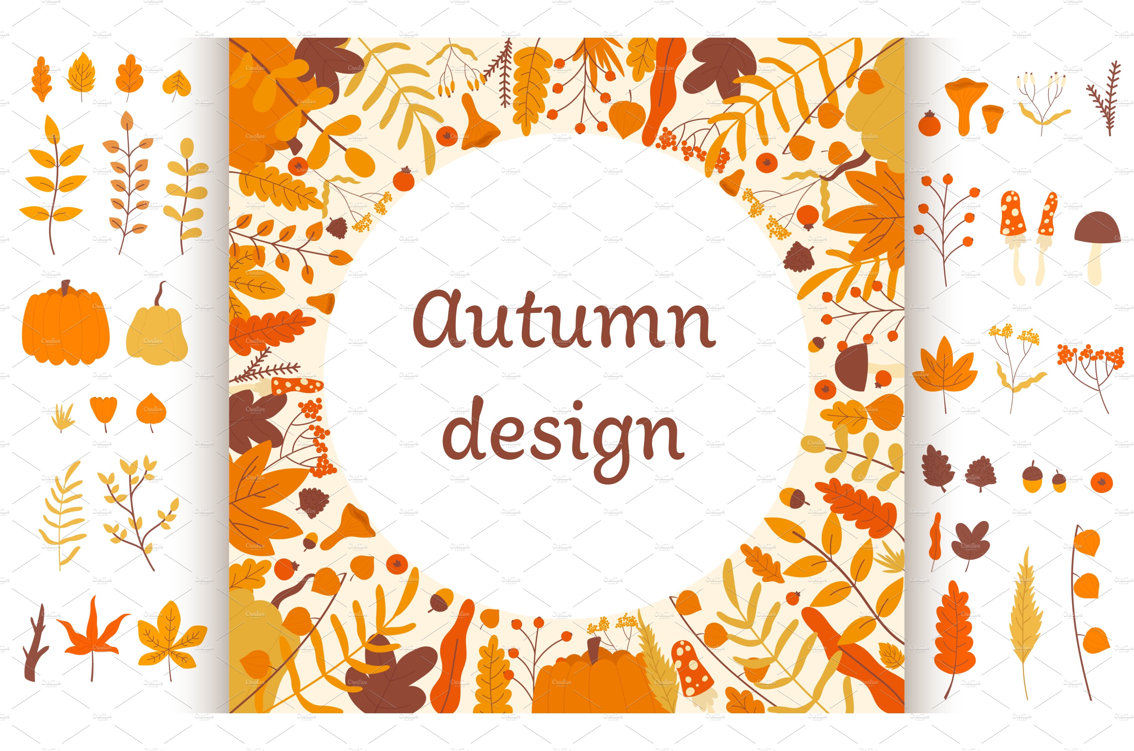 Fall wreath circle design + set cover image.