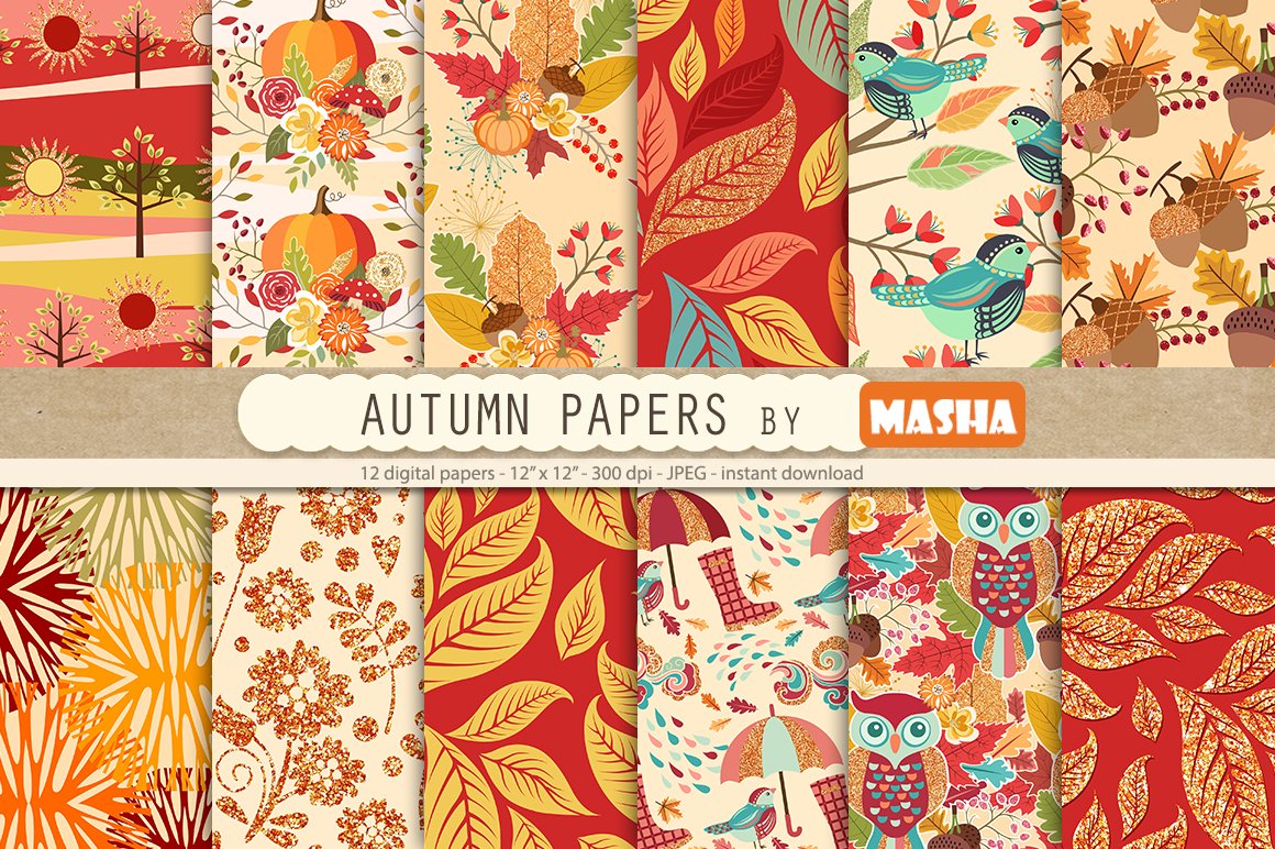 AUTUMN digital papers cover image.