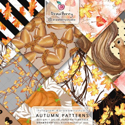 Fall Leaves Digital Patterns DP051 cover image.