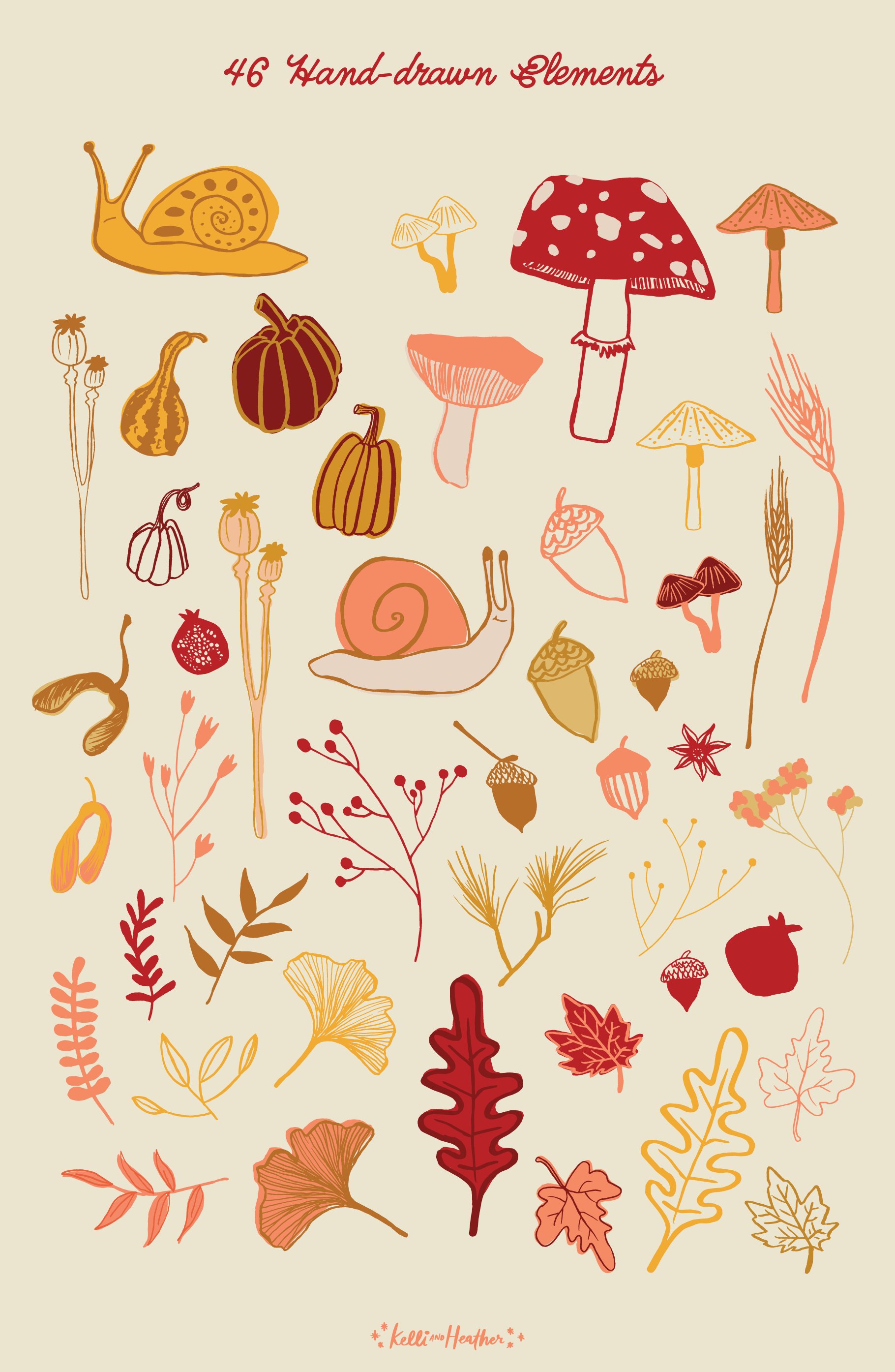 Autumn: illustration bundle preview image.