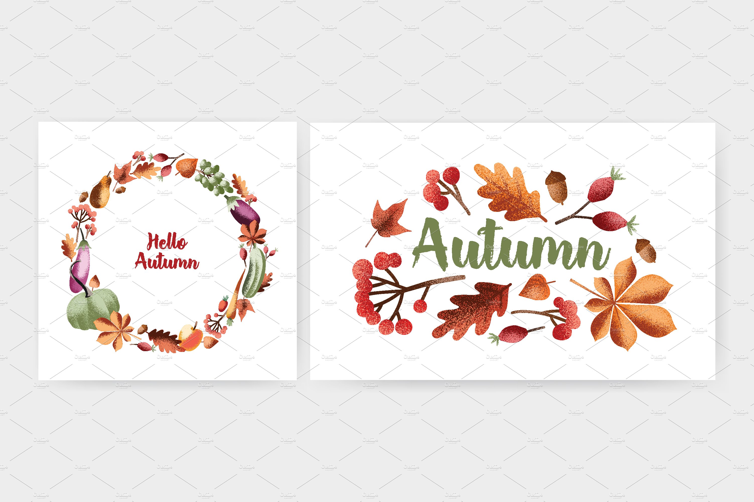 Autumn harvest textured elements preview image.