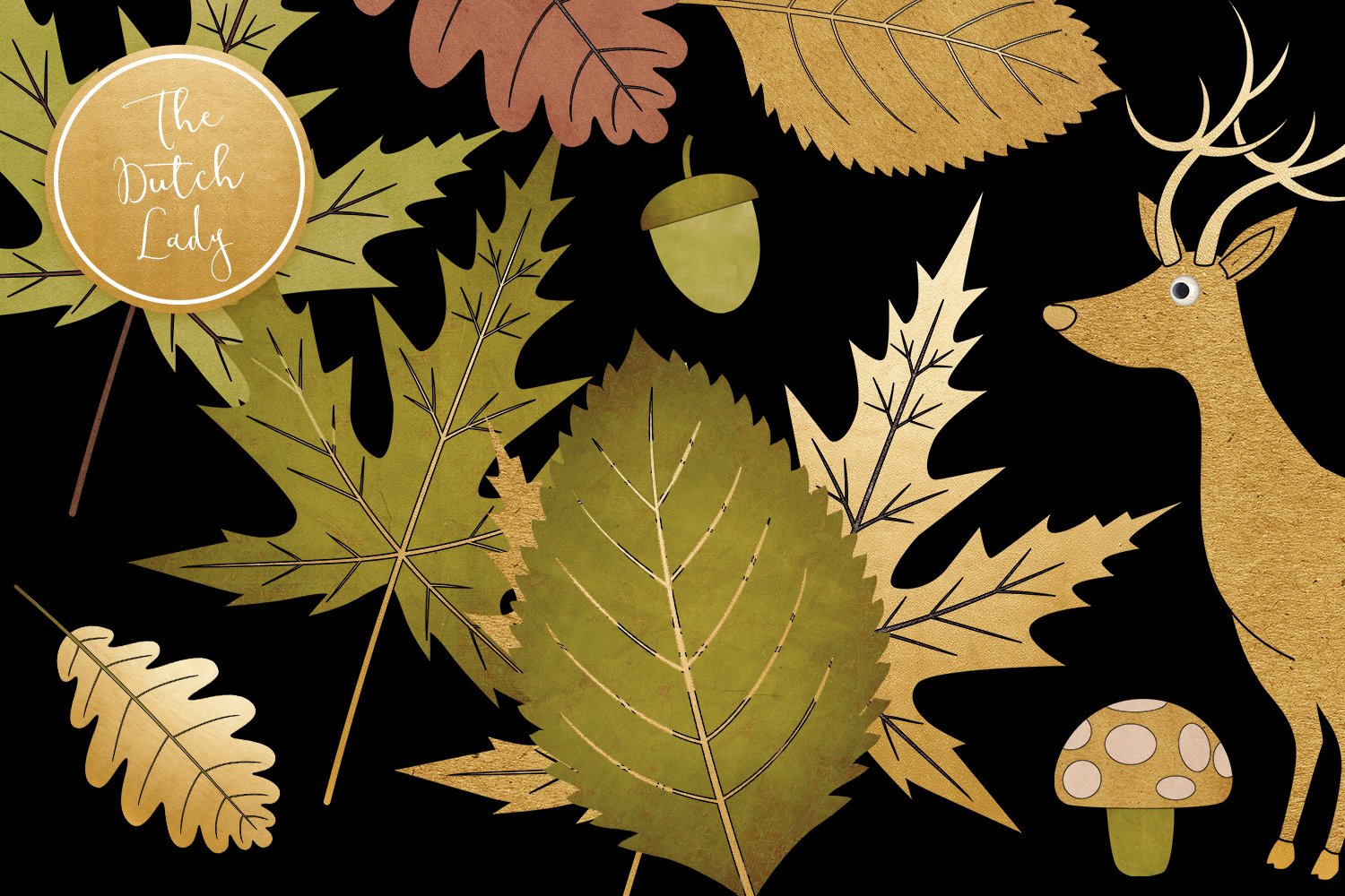 Fall Forest Clipart Set preview image.