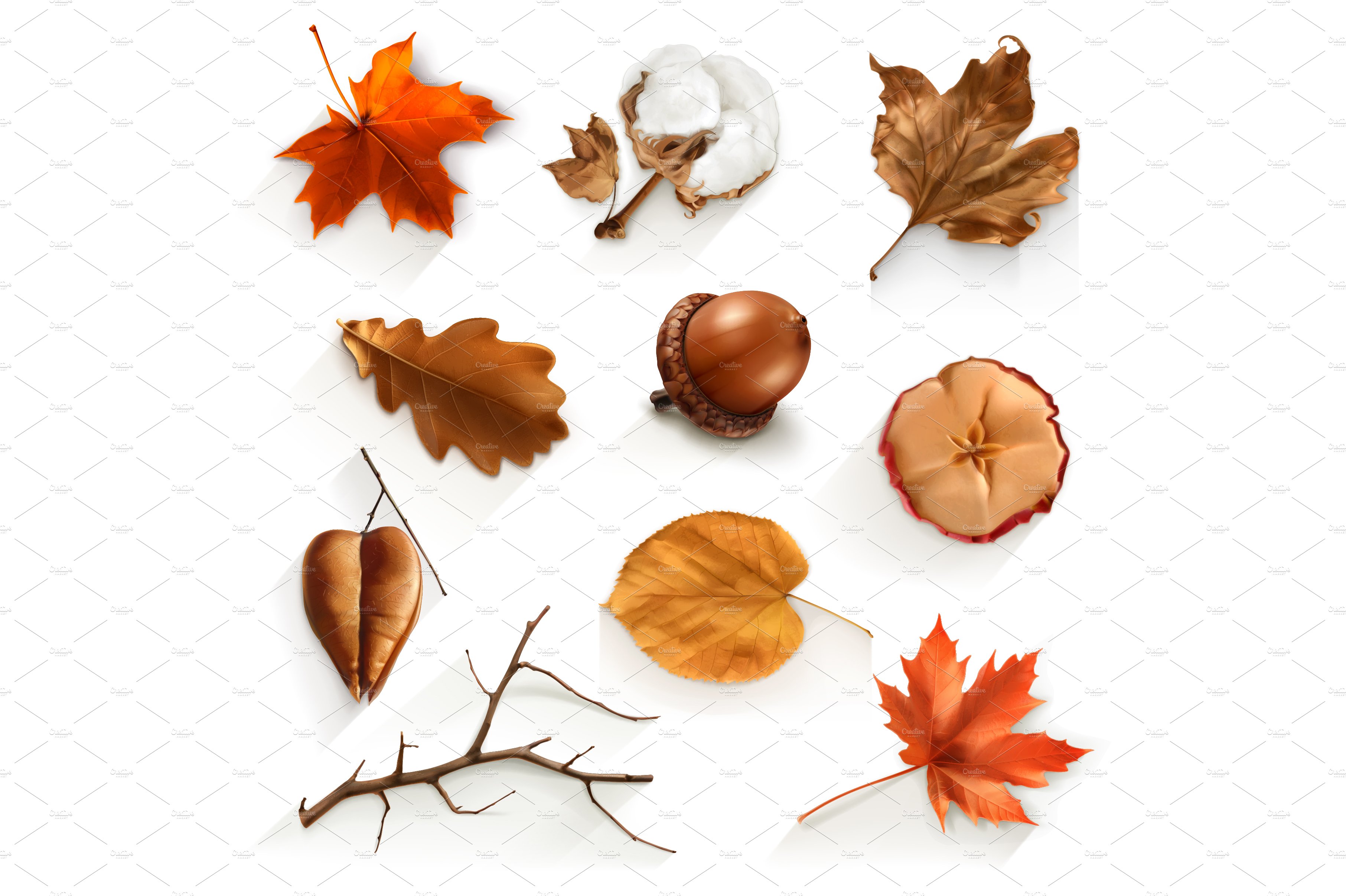 Autumn icons, vector illustration cover image.