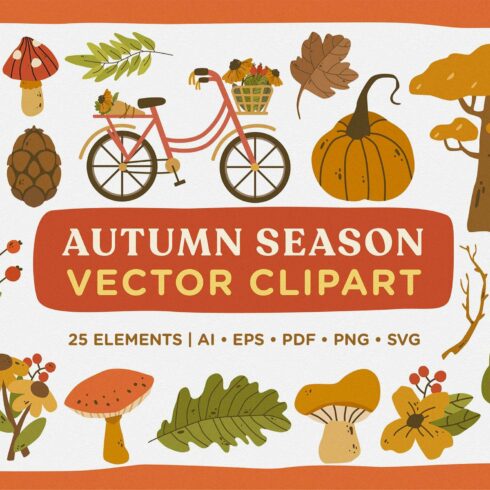 Autumn Season Vector Clipart Pack cover image.