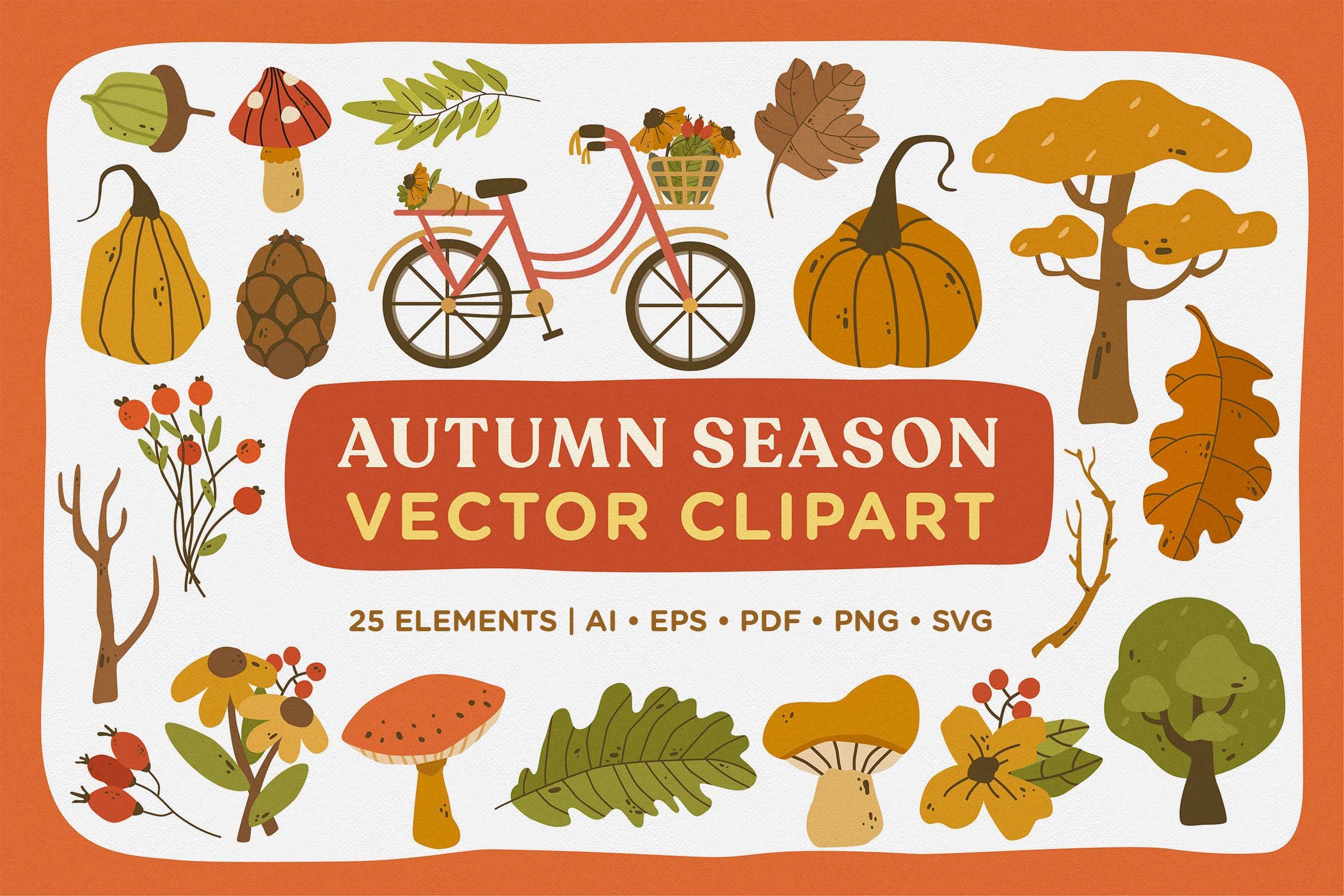 Autumn Season Vector Clipart Pack cover image.