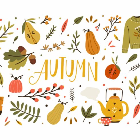 Cozy autumn elements bundle cover image.