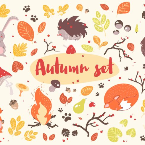 Autumn bundle, seamless, posters cover image.