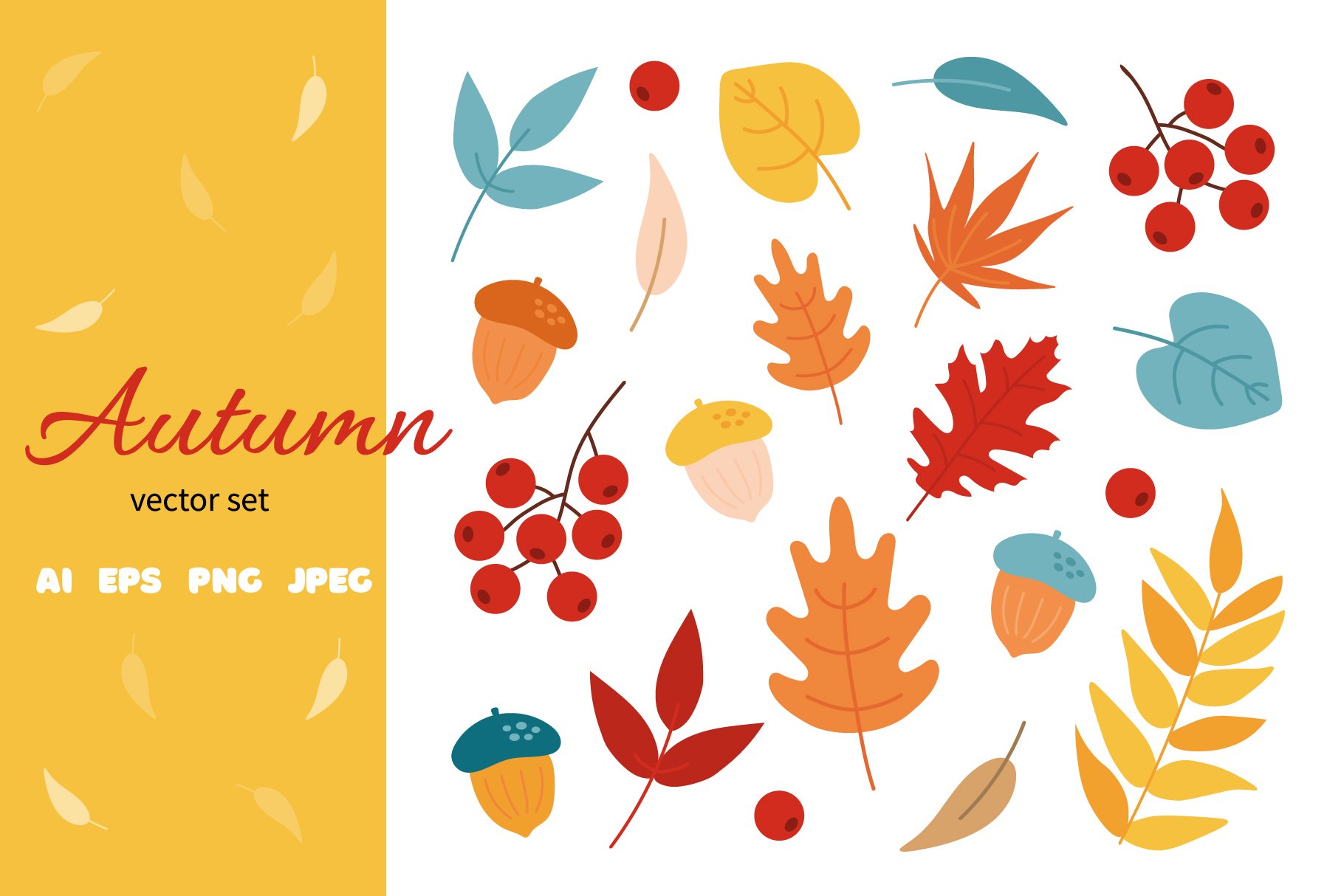 Autumn collection. Fall Leaves PNG cover image.
