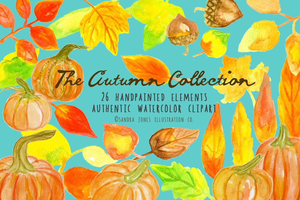 50% off! Autumn Watercolor Set preview image.